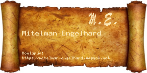 Mitelman Engelhard névjegykártya